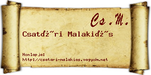 Csatári Malakiás névjegykártya